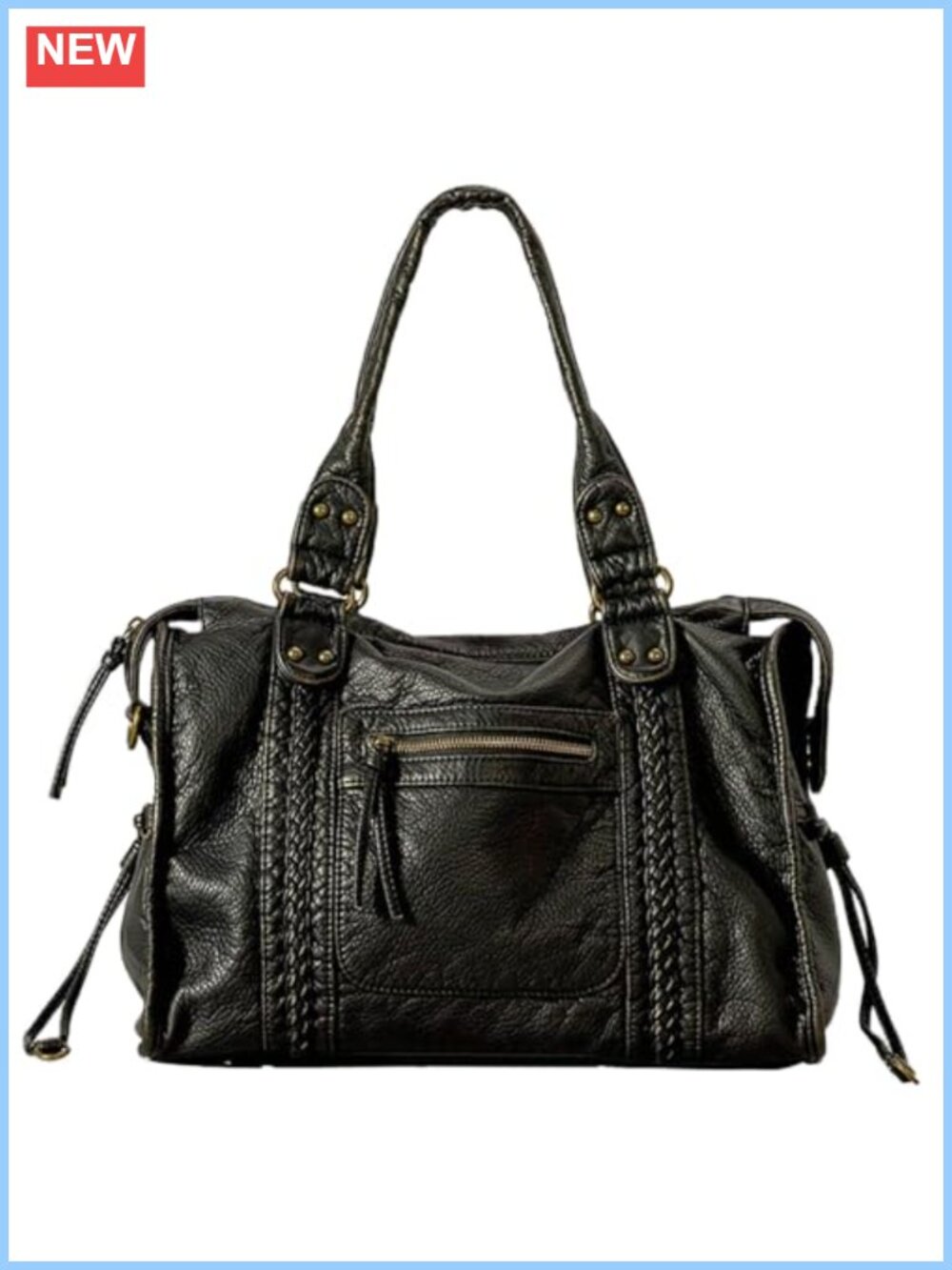 Vintage Y2K Tote Bag Faux Leather Slouchy Hobo Shoulder Crossbody